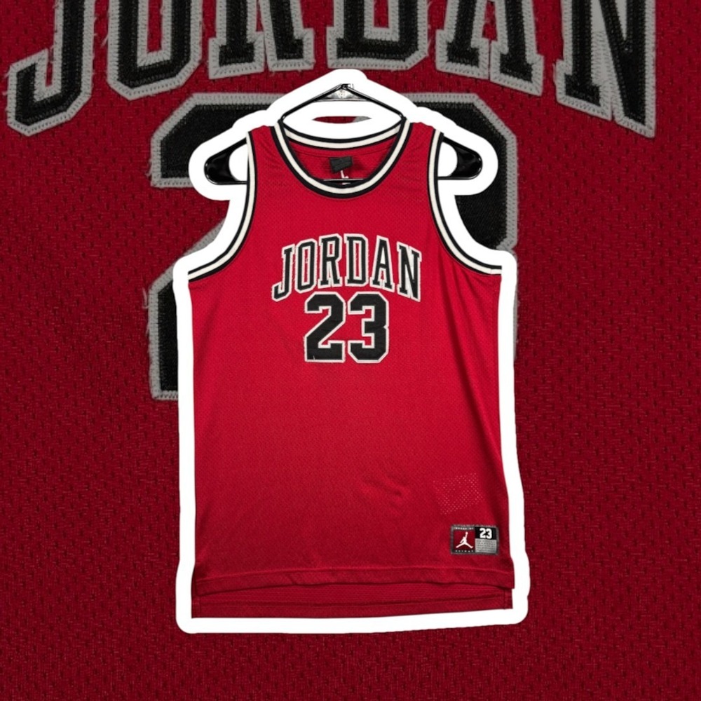 Nike Air Jordan 23 Mesh Basketball Jersey Youth XL Red Black Stitched Jock Tag